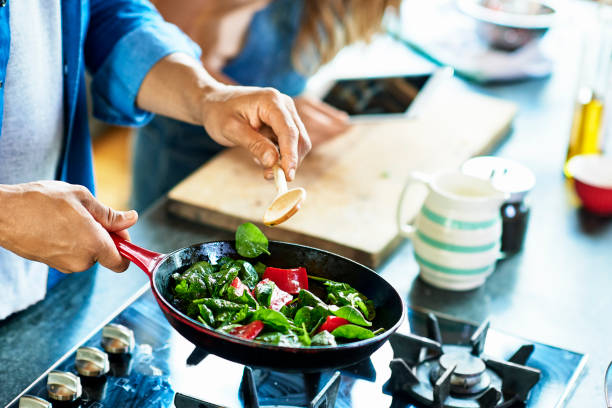 Recette de cuisine avec cuisson au gaz